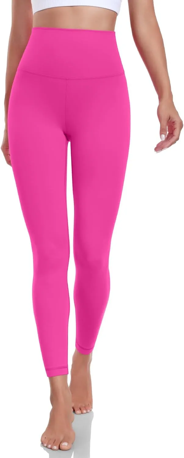 HeyNuts Pure&Plain Workout Pro/Yoga Pro 7/8 Athletic Leggings for Women, High Waisted Compression Tummy Control Pants 25''