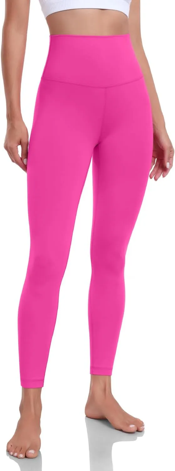 HeyNuts Pure&Plain Workout Pro/Yoga Pro 7/8 Athletic Leggings for Women, High Waisted Compression Tummy Control Pants 25''