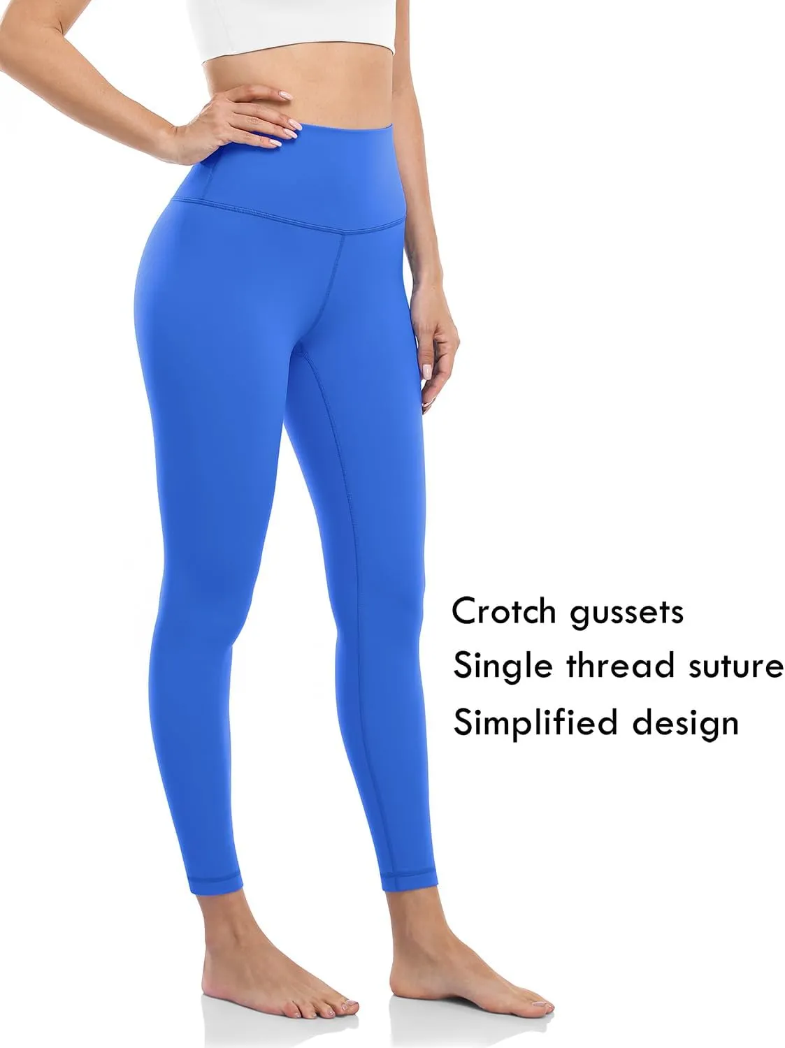 HeyNuts Pure&Plain Workout Pro/Yoga Pro 7/8 Athletic Leggings for Women, High Waisted Compression Tummy Control Pants 25''