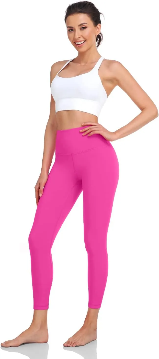 HeyNuts Pure&Plain Workout Pro/Yoga Pro 7/8 Athletic Leggings for Women, High Waisted Compression Tummy Control Pants 25''