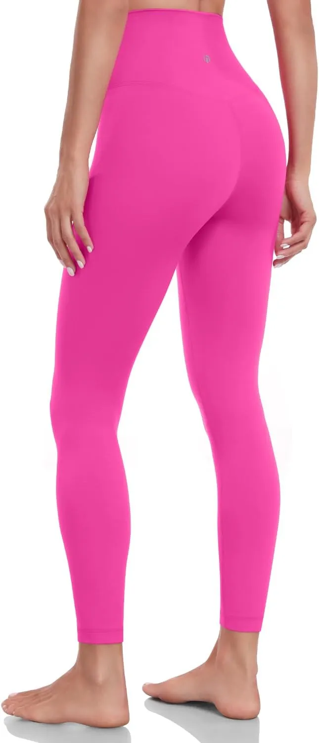 HeyNuts Pure&Plain Workout Pro/Yoga Pro 7/8 Athletic Leggings for Women, High Waisted Compression Tummy Control Pants 25''
