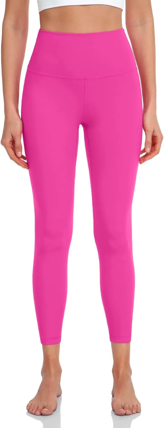 HeyNuts Pure&Plain Workout Pro/Yoga Pro 7/8 Athletic Leggings for Women, High Waisted Compression Tummy Control Pants 25''
