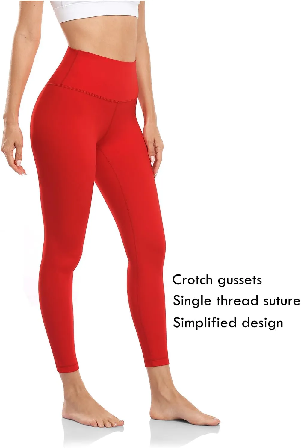 HeyNuts Pure&Plain Workout Pro/Yoga Pro 7/8 Athletic Leggings for Women, High Waisted Compression Tummy Control Pants 25''