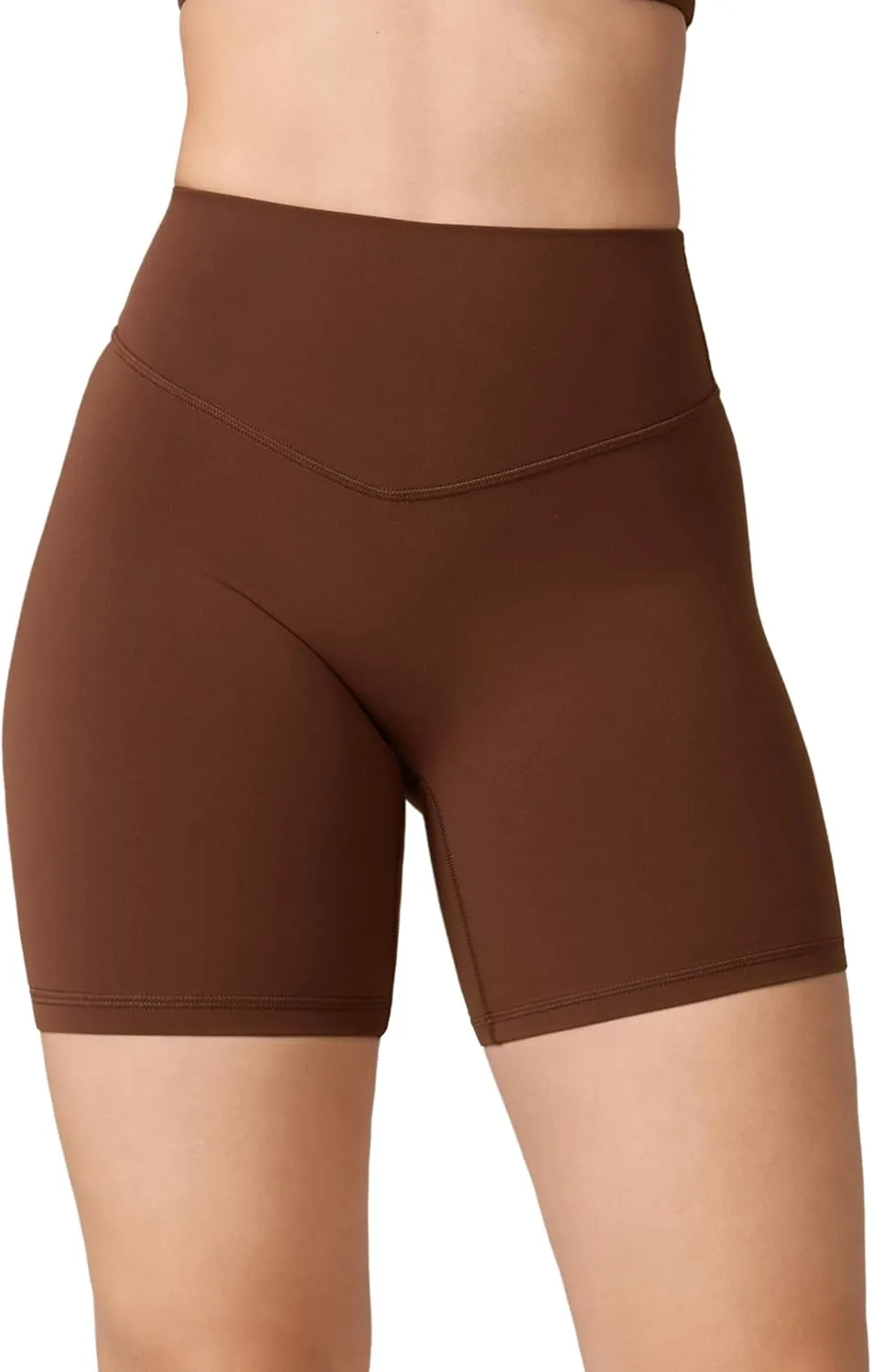 Hugcurve No Front Seam High Waisted Workout Biker Shorts for Women 6 Inches Tummy Control Buttery Soft Yoga Pants Gym