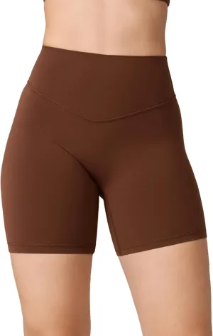 Hugcurve No Front Seam High Waisted Workout Biker Shorts for Women 6 Inches Tummy Control Buttery Soft Yoga Pants Gym