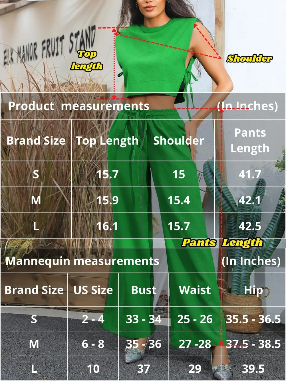 Kaei&Shi Casual Linen Two Piece Set Women,Sexy Drawstring High Waisted Wide Leg Pants,Sleeveless Crop Top,Summer Outfit