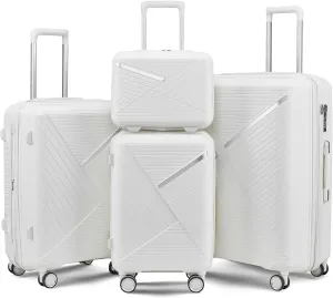 Kangmusi Luggage Sets 4 Piece(14/20/24/28), Expandable Lightweight Suitcase with 4 Double 360 Degrees Mute Spinner Wheels PP Materials TSA Lock Travel Luggage