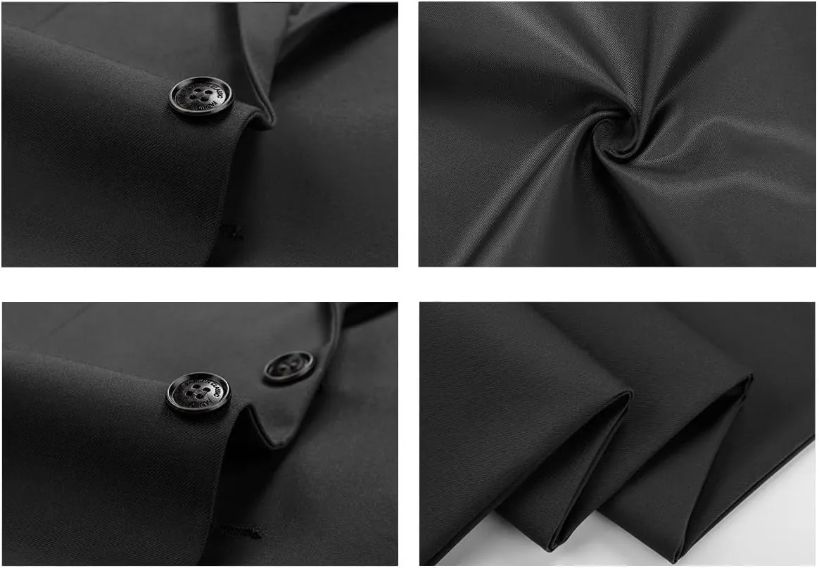 KUDORO Mens Suits Slim Fit 2 Piece Formal Two Button Single Breasted Tuxedo for Men Wedding Casual Business Jacket Pants