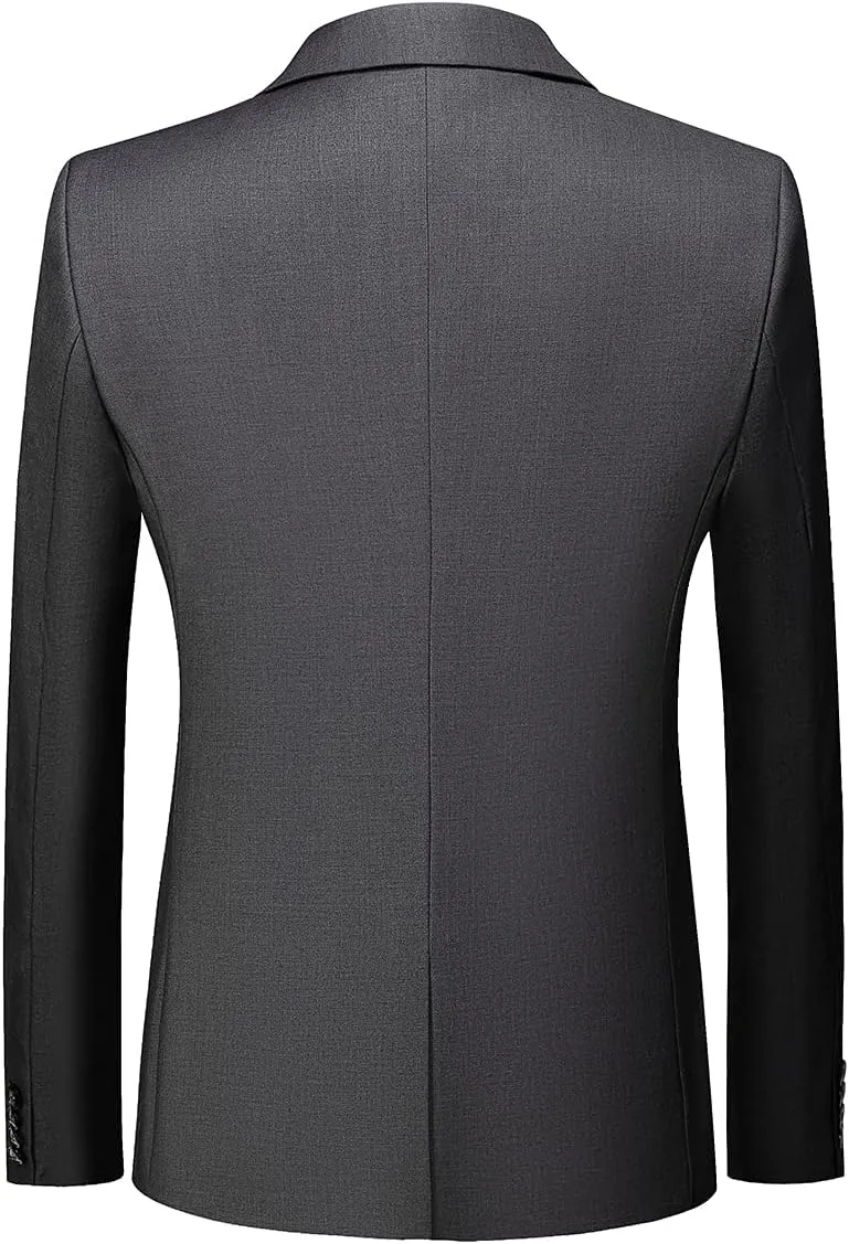 KUDORO Mens Suits Slim Fit 2 Piece Formal Two Button Single Breasted Tuxedo for Men Wedding Casual Business Jacket Pants