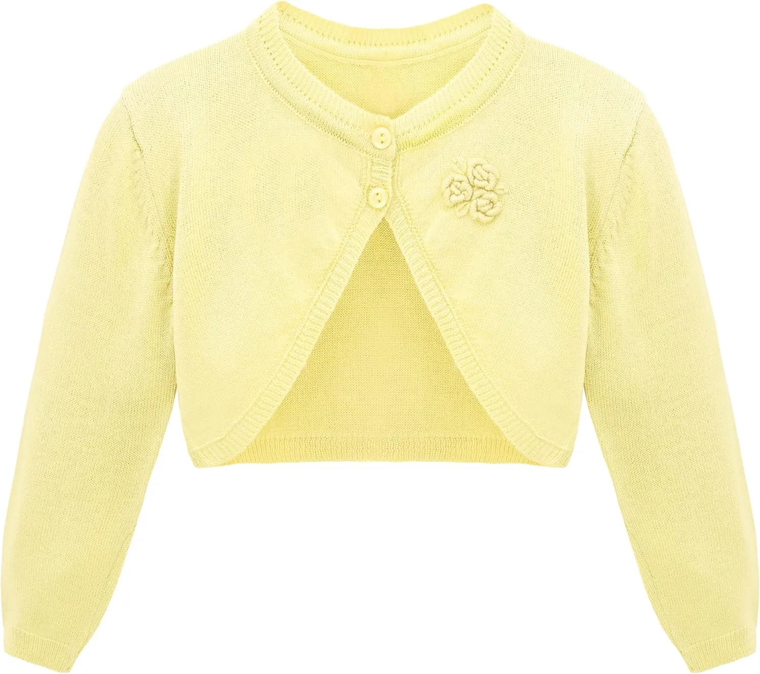 Lilax Baby Girls' Long Sleeve Cardigan Shrug, Button Closure Bolero