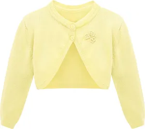 Lilax Baby Girls' Long Sleeve Cardigan Shrug, Button Closure Bolero