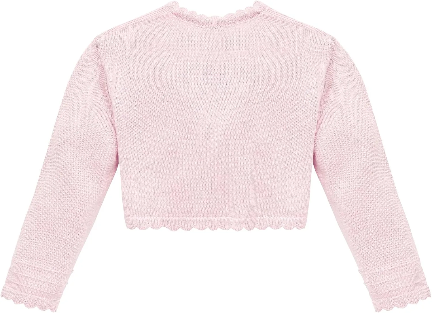 Lilax Baby Girls' Long Sleeve Cardigan Shrug, Button Closure Knitted Bolero