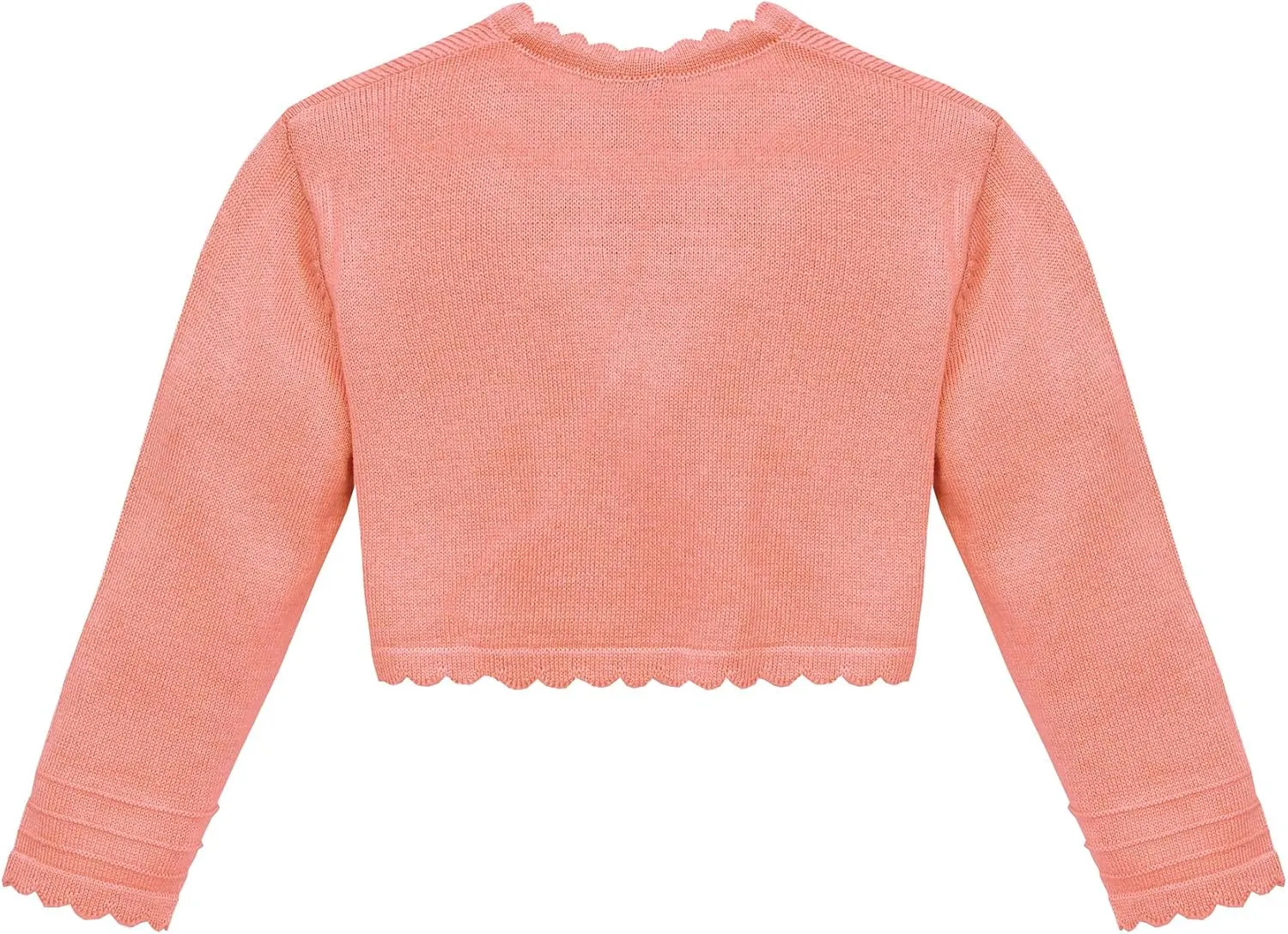 Lilax Baby Girls' Long Sleeve Cardigan Shrug, Button Closure Knitted Bolero