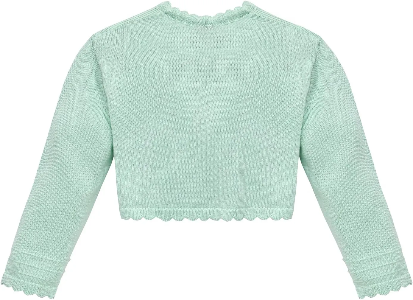 Lilax Baby Girls' Long Sleeve Cardigan Shrug, Button Closure Knitted Bolero
