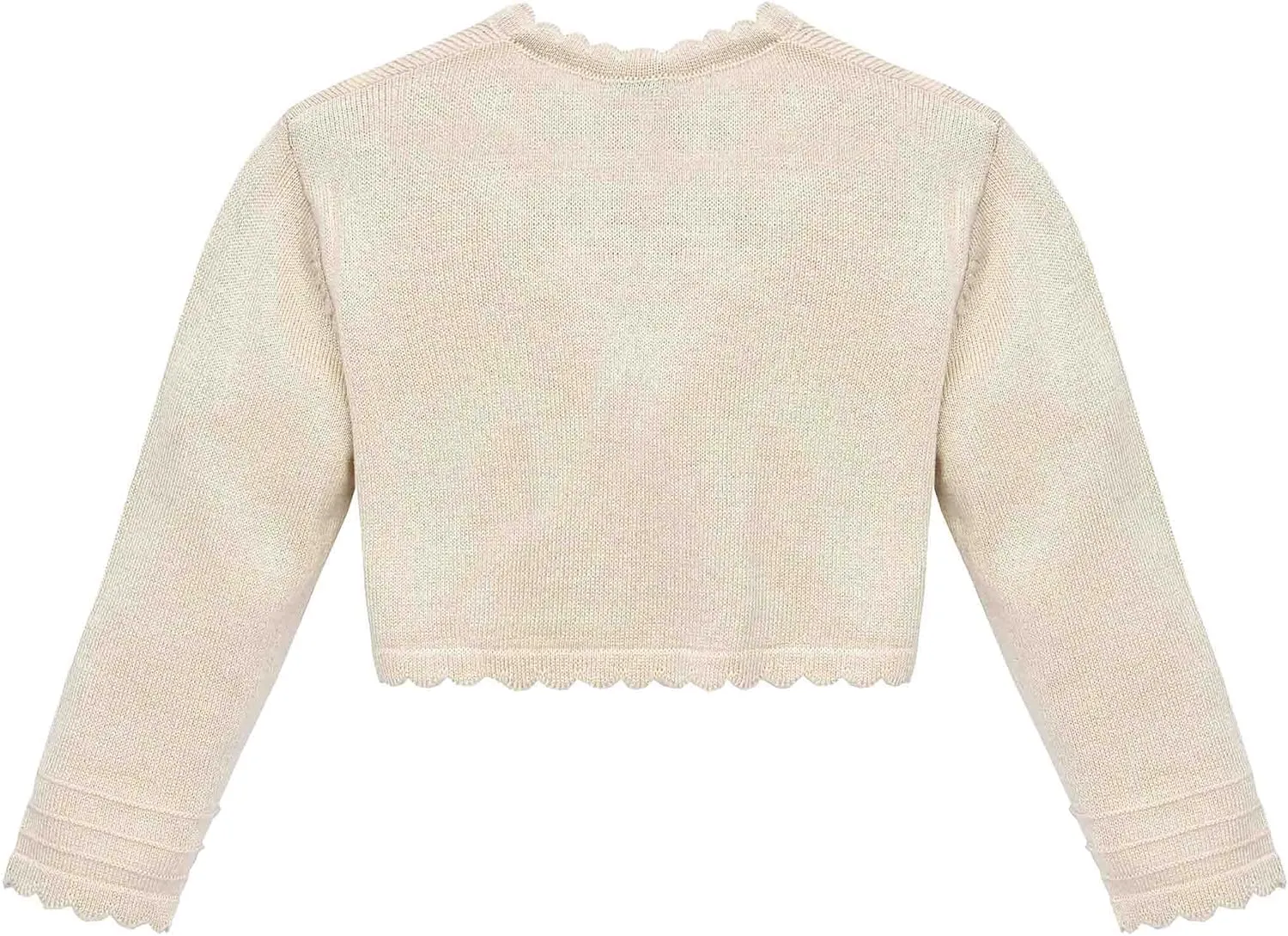 Lilax Baby Girls' Long Sleeve Cardigan Shrug, Button Closure Knitted Bolero