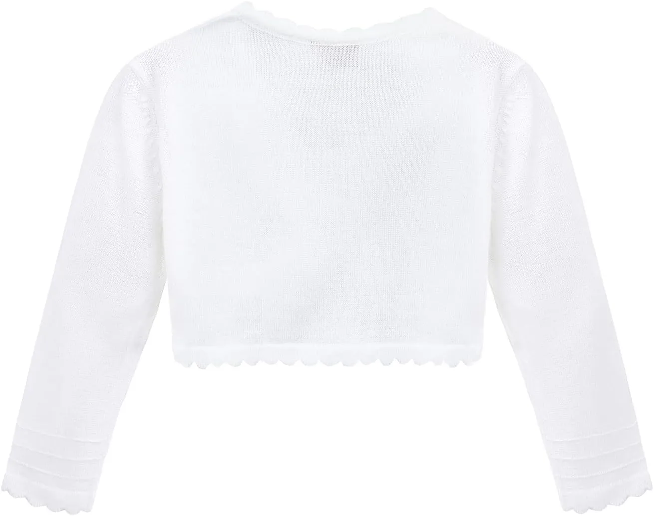 Lilax Baby Girls' Long Sleeve Cardigan Shrug, Button Closure Knitted Bolero