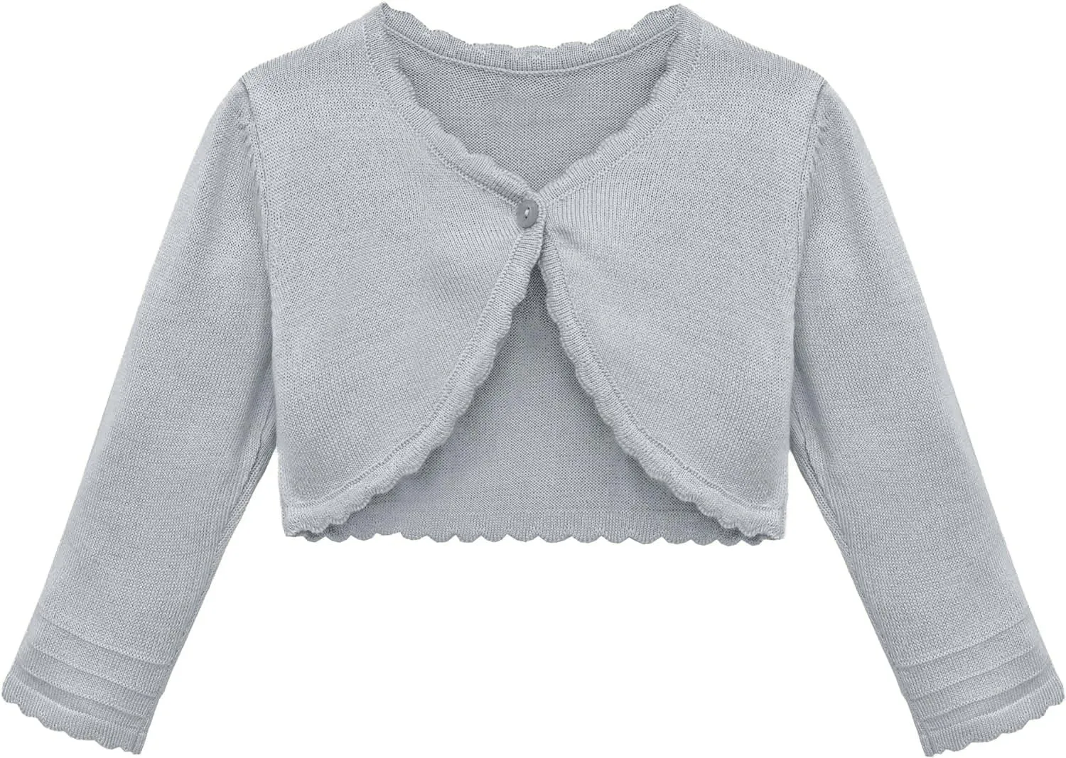Lilax Baby Girls' Long Sleeve Cardigan Shrug, Button Closure Knitted Bolero
