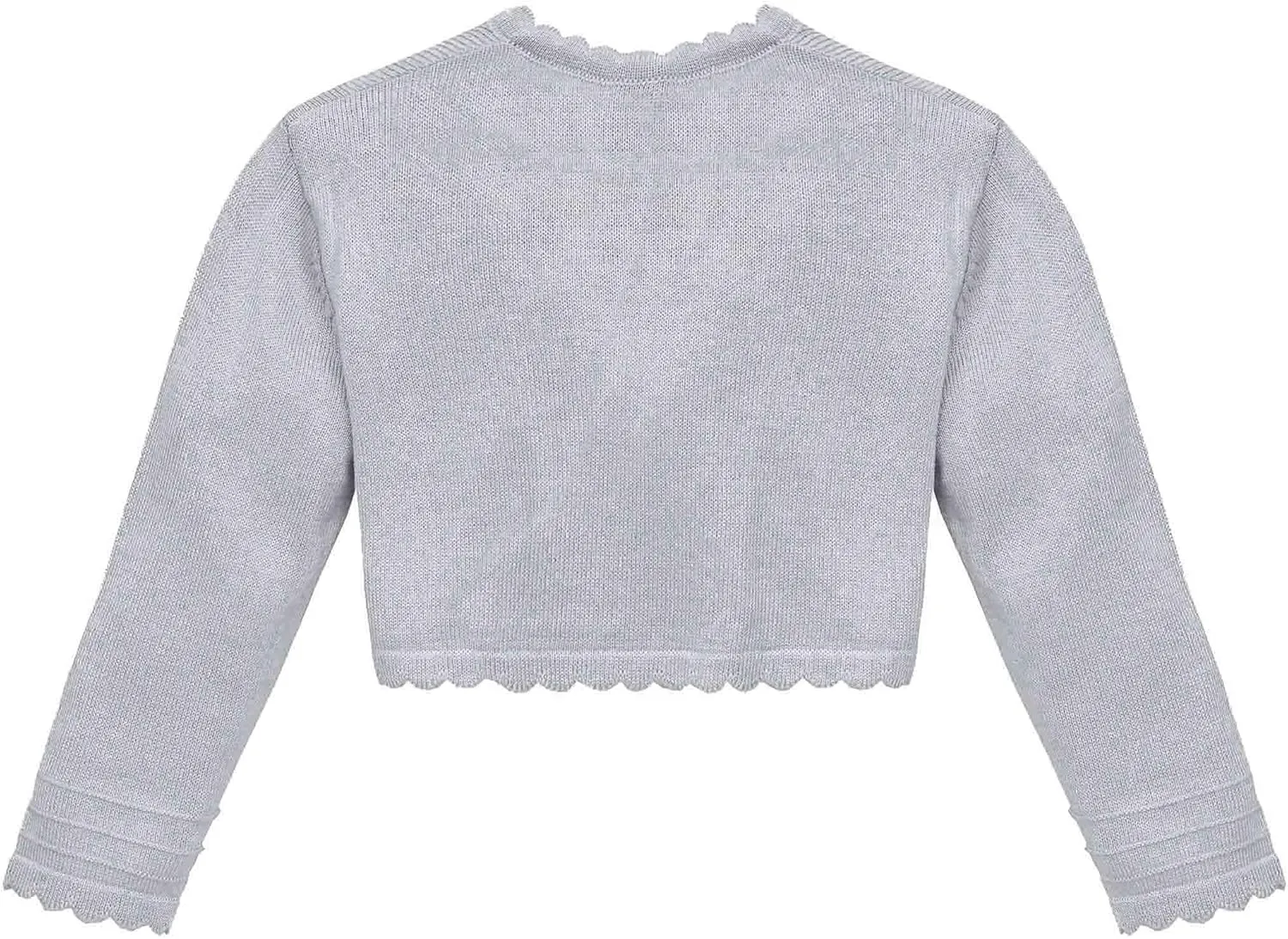 Lilax Baby Girls' Long Sleeve Cardigan Shrug, Button Closure Knitted Bolero
