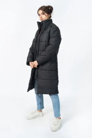 Long Puffer Coat in Black