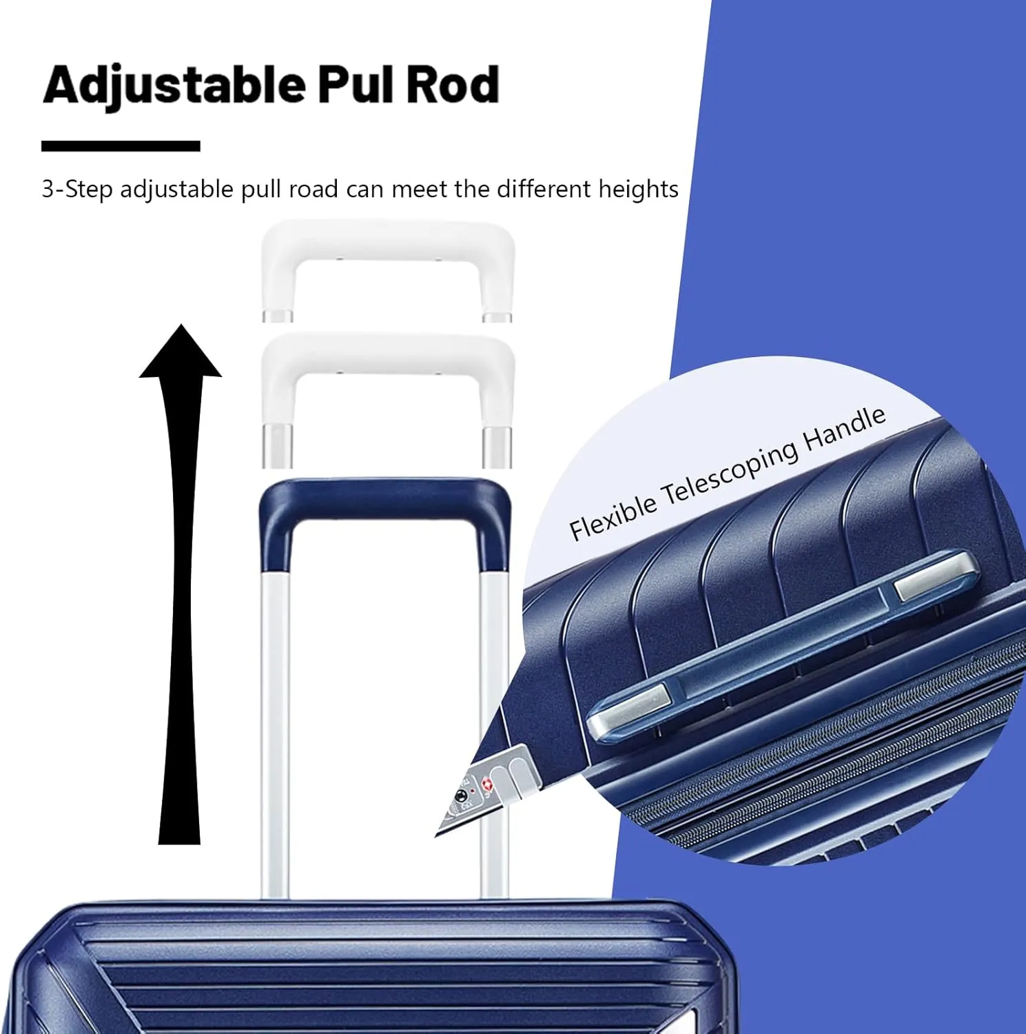 Luggage Sets 4 Piece Expandable (Only 24"&28") Lightweight Carry On Suitcase with 4 Double 360 Mute Spinner Wheels TSA Lock Durable Hard Shell Travel Luggage, Navy Blue (14/20/24/28 Inch)