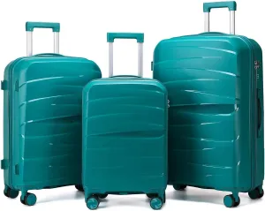 Luggage Sets(20in/24in/28in) with Spinner Wheels Hard Shell Luggage Hardside 3-Piece Set Lightweight Rolling Suitcase with TSA Lock for Travel Antique Green