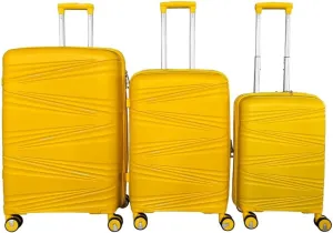 Luggage Sets(20in/24in/28in) with Spinner Wheels Hard Shell Luggage Hardside 3-Piece Set Lightweight Rolling Suitcase with TSA Lock for Travel Antique Yellow