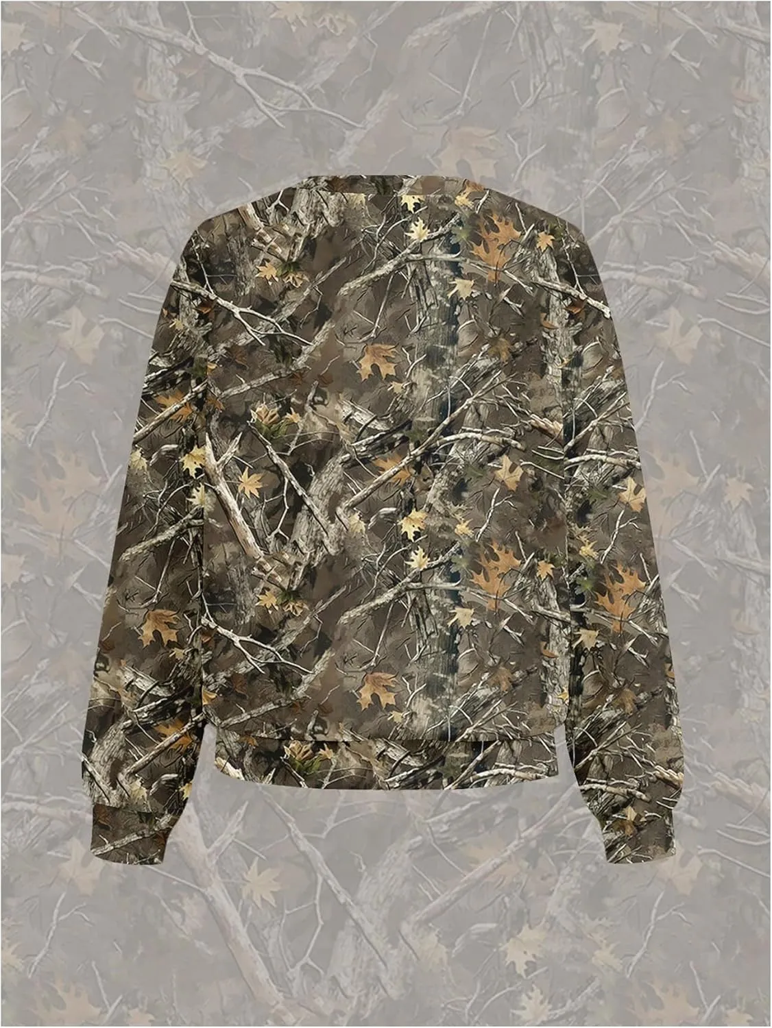 MakeMeChic Women's Camo Sweatshirt Graphic Crew Neck Long Sleeve Drop Shoulder Oversized Pullover Top