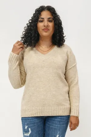 Middleton V-Neck Sweater in Beige