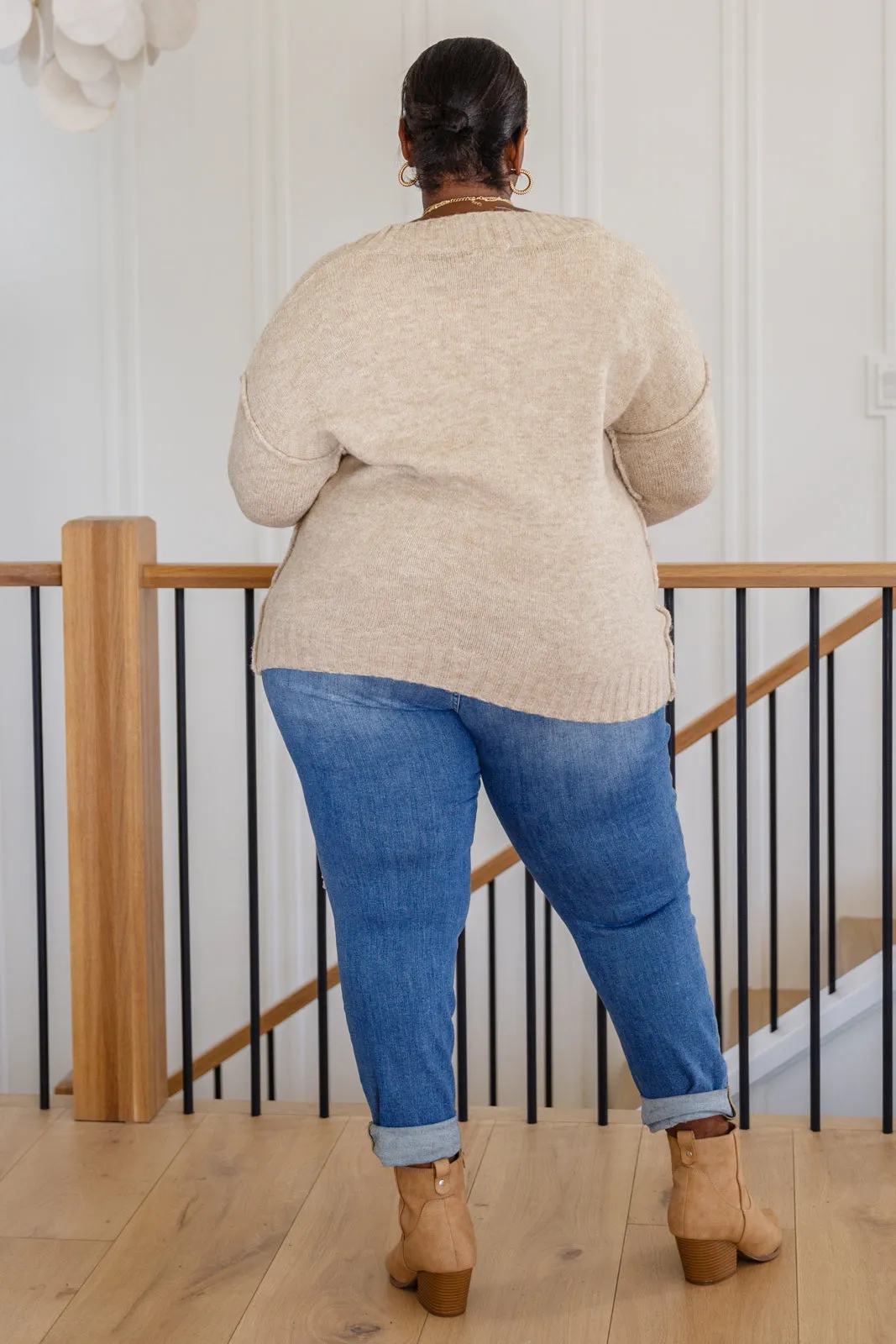 Middleton V-Neck Sweater in Beige