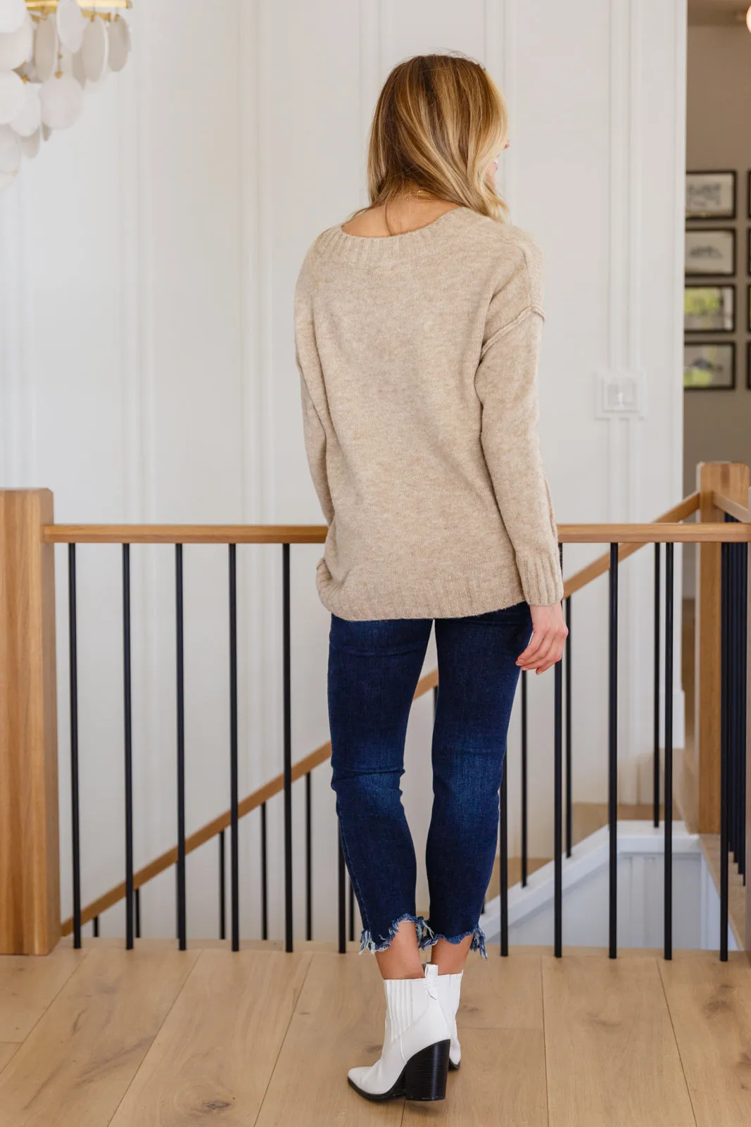 Middleton V-Neck Sweater in Beige