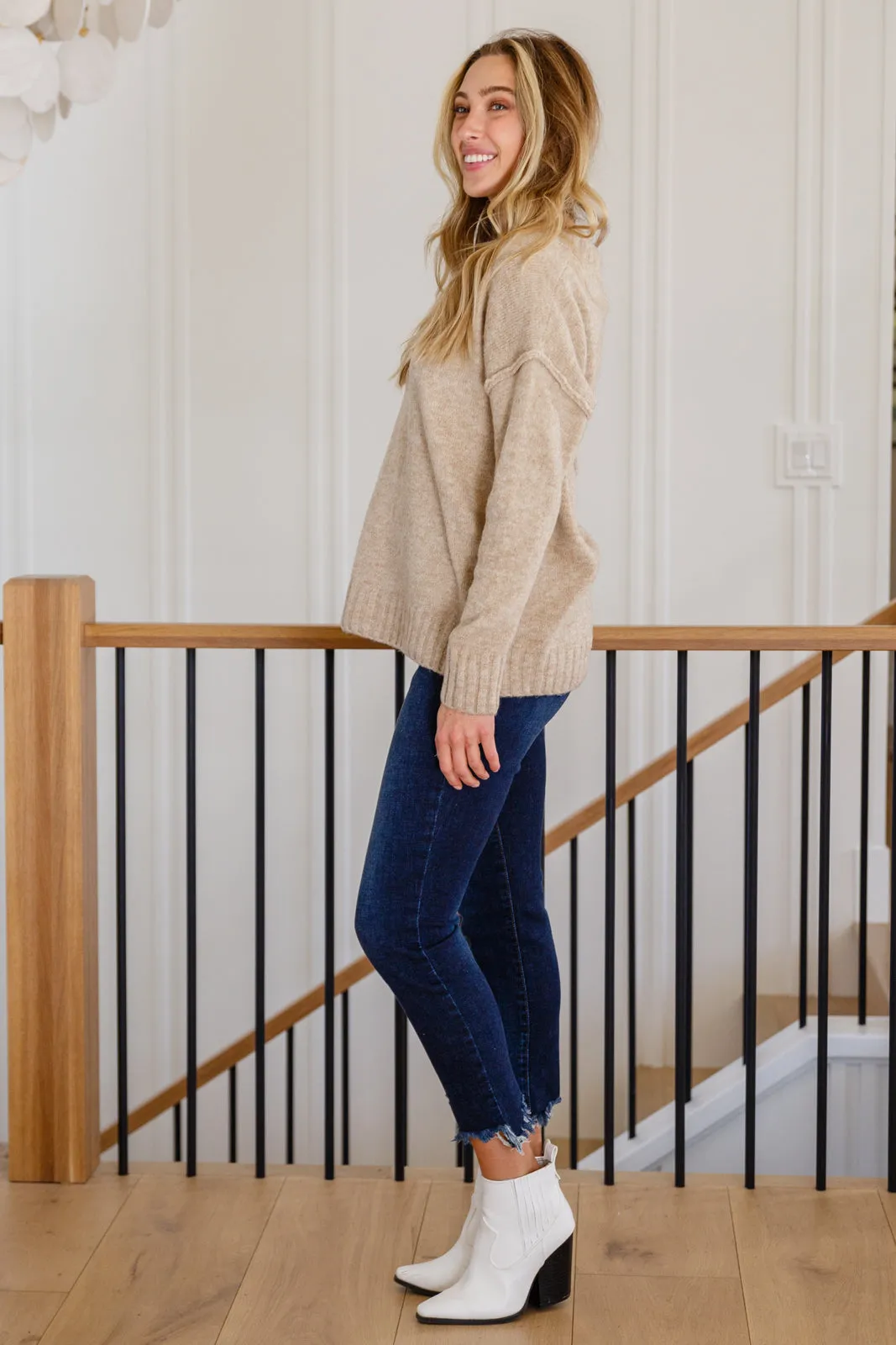 Middleton V-Neck Sweater in Beige
