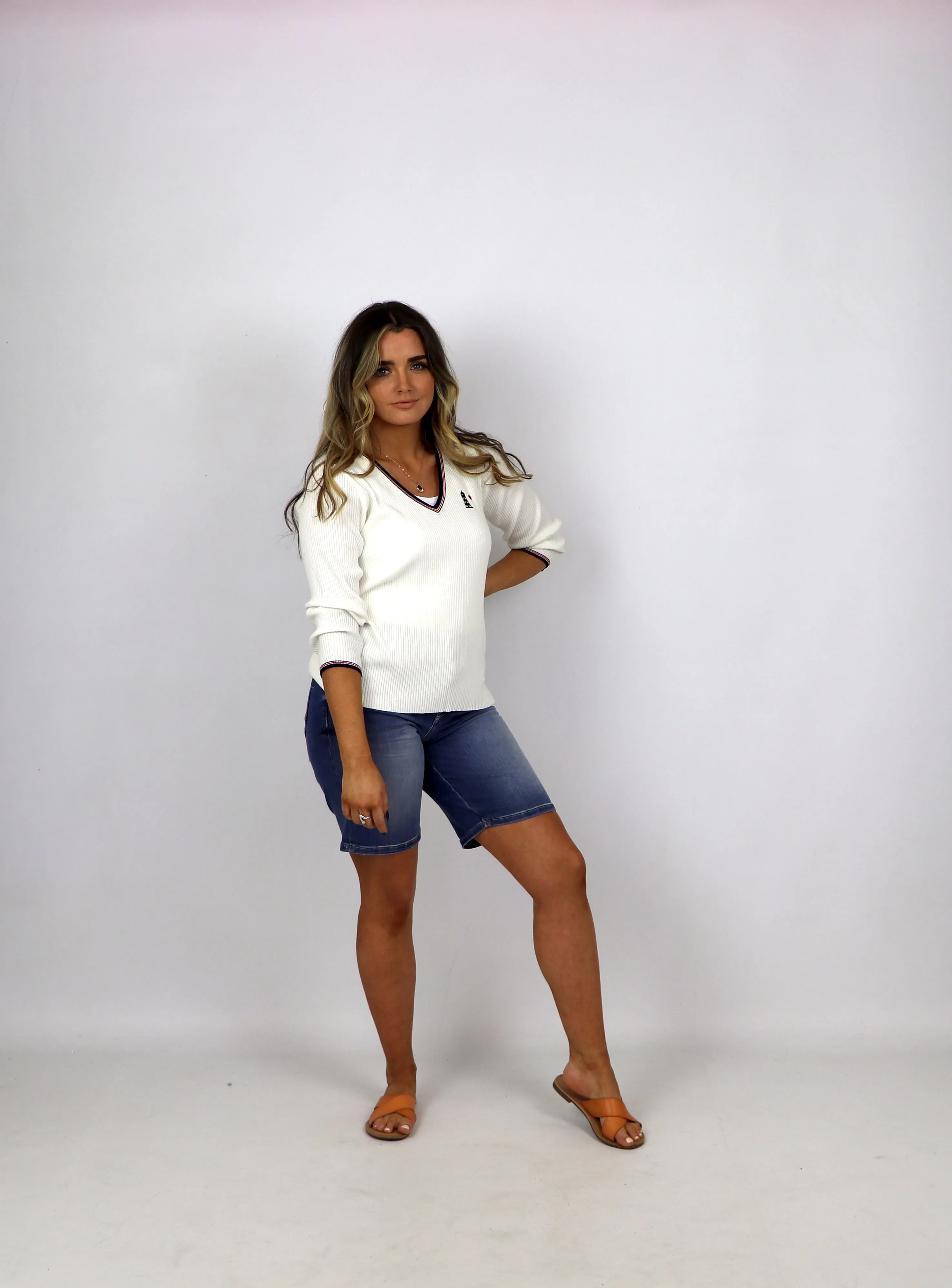 Molly Bracken V Neck Sporty Cuff Top
