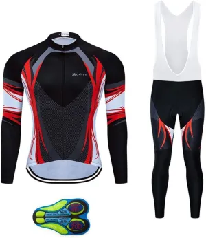 MOXILYN Men's Quick-Dry Cycling Jersey Set Road Bike Bicycle Shirt   Bib Pants with 9D Gel Padded MTB Riding Clothing kit
