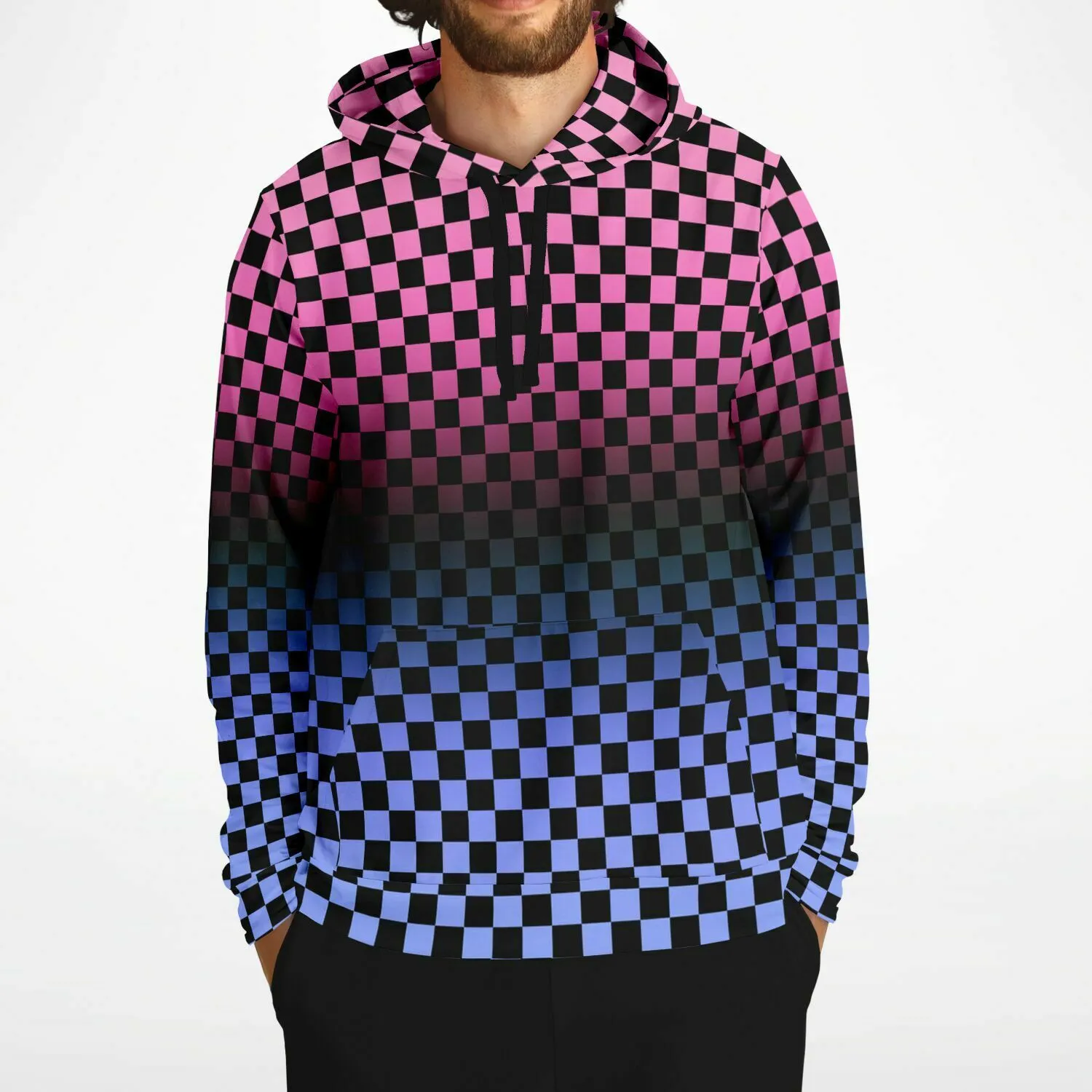 Omnisexual Pride Black Checkered Pullover Hoodie