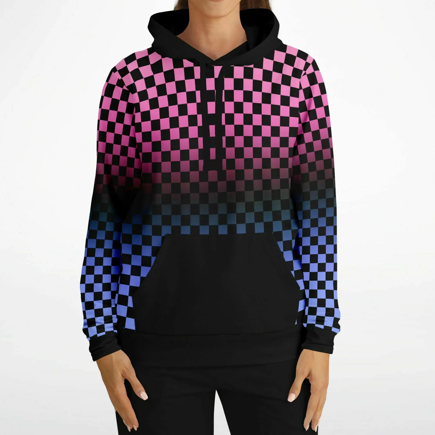 Omnisexual Pride Black Contrast Checkered Pullover Hoodie