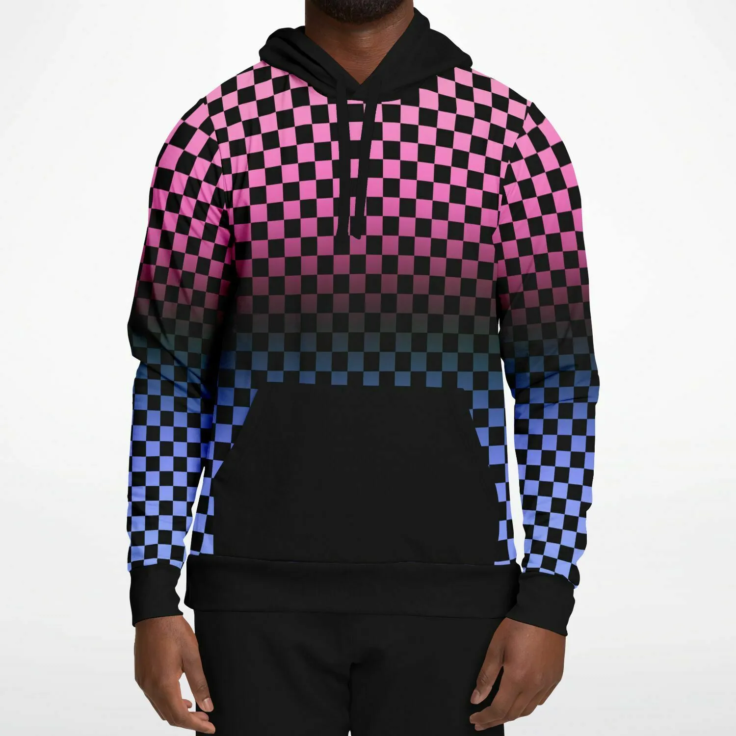 Omnisexual Pride Black Contrast Checkered Pullover Hoodie