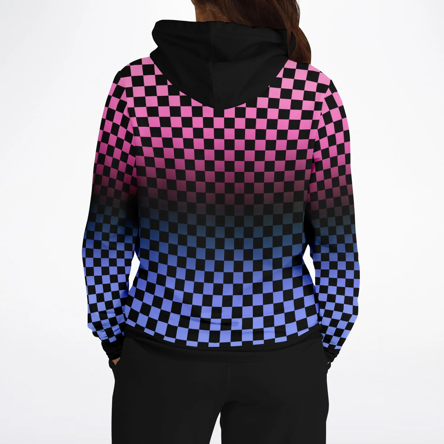 Omnisexual Pride Black Contrast Checkered Pullover Hoodie