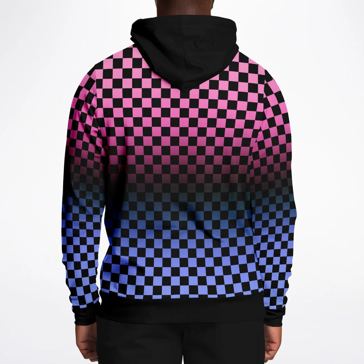 Omnisexual Pride Black Contrast Checkered Pullover Hoodie