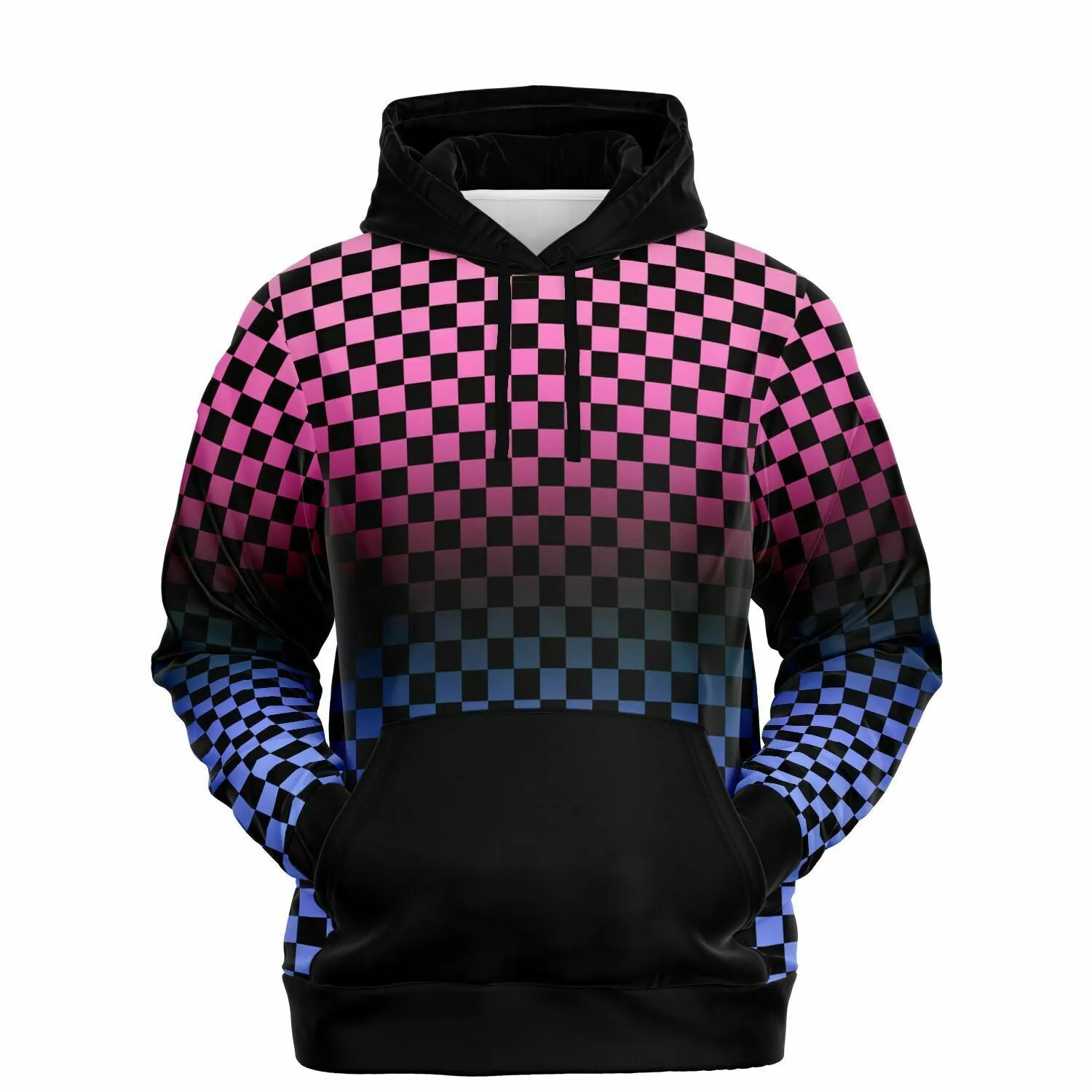 Omnisexual Pride Black Contrast Checkered Pullover Hoodie