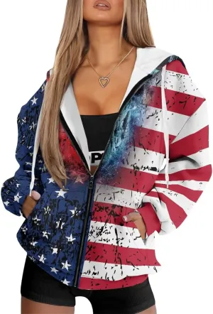 Oversized Hoodies Sweatshirts for Women Full-Zip Fall/Winter Fashion Outfits Casual Jacket with Pockets XS-4XL