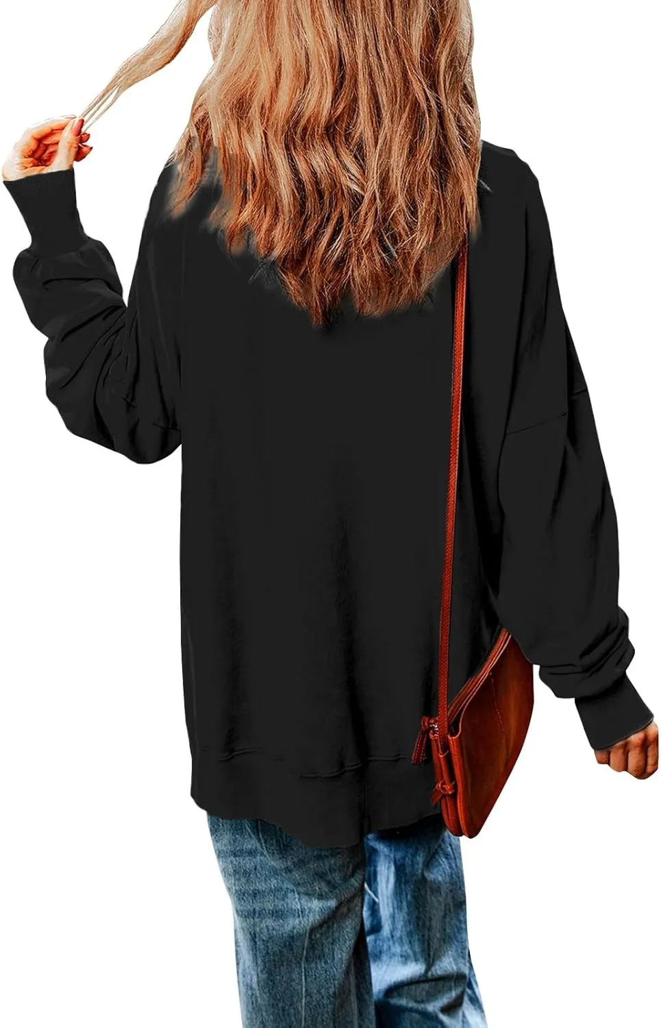 Oversized Sweatshirt for Women Casual Loose Cozy Sweater Long Sleeve Crewneck Lightweight Pullover 2024 Fall Clothes