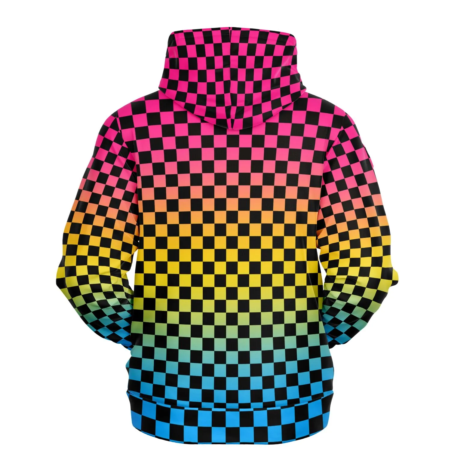 Pansexual Pride Black Checkered Pullover Hoodie