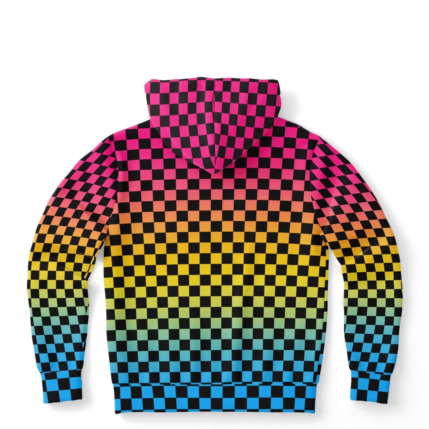 Pansexual Pride Black Checkered Pullover Hoodie