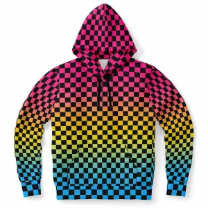 Pansexual Pride Black Checkered Pullover Hoodie