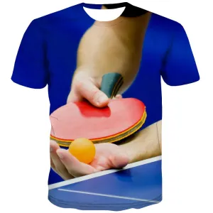 Pingpong T shirts Men Game Tshirt Printed Movement Shirt Print Short Sleeve