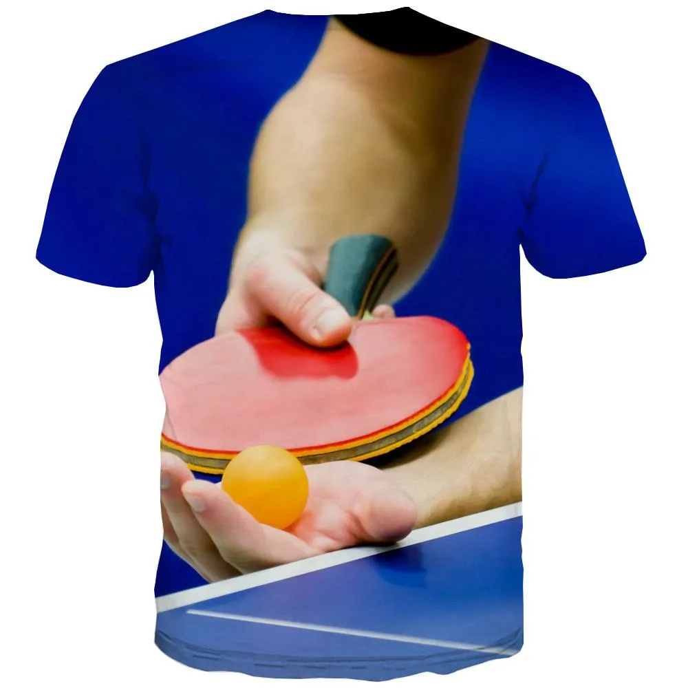 Pingpong T shirts Men Game Tshirt Printed Movement Shirt Print Short Sleeve