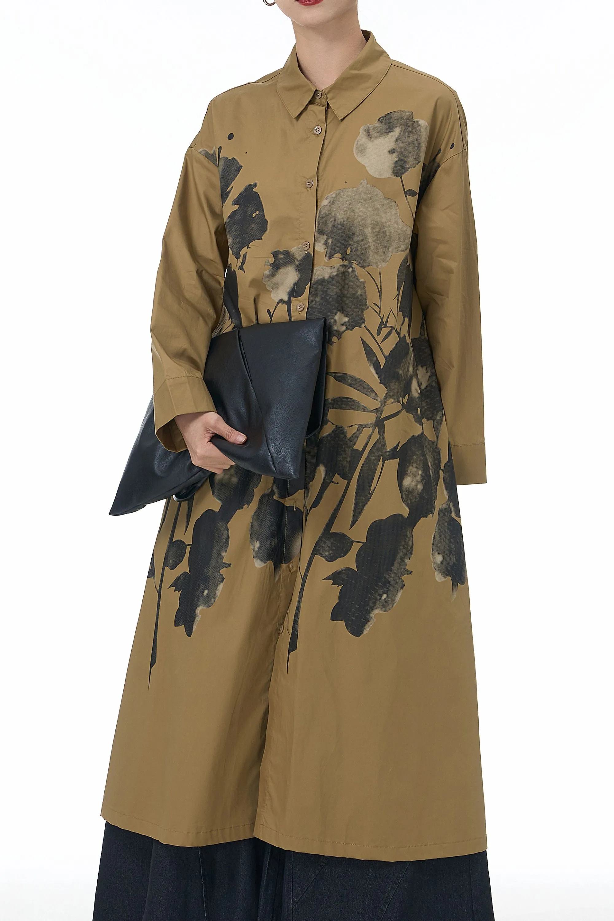 Pixel Petal Sand  Shirt Dress