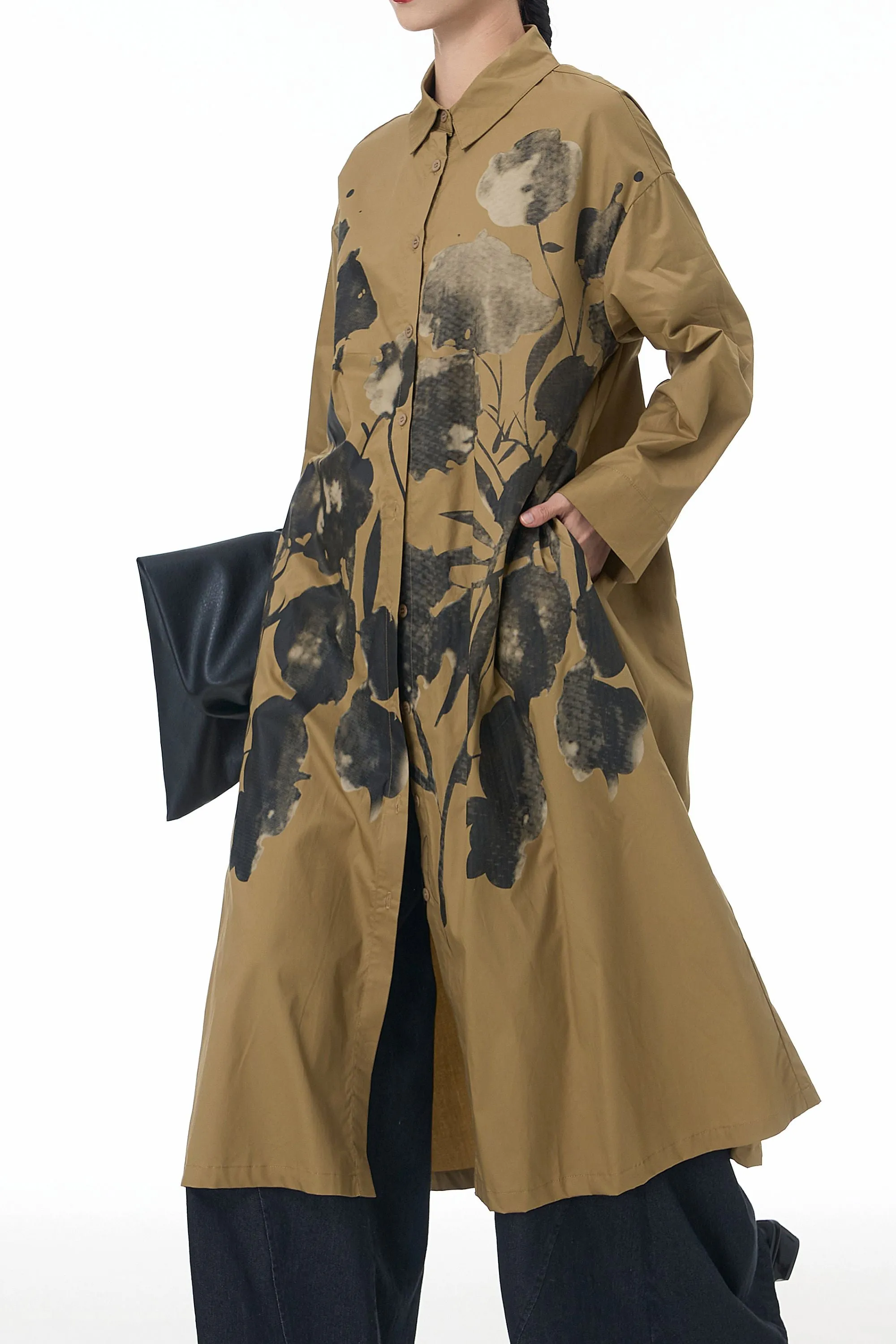 Pixel Petal Sand  Shirt Dress
