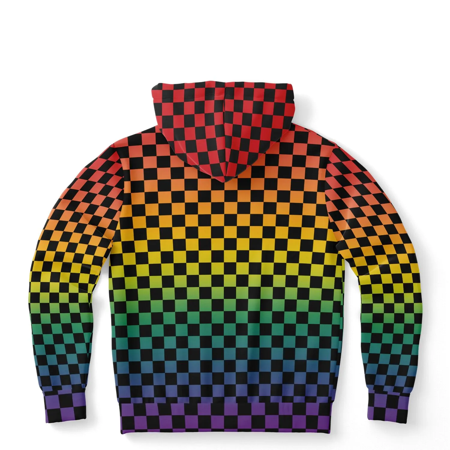 Rainbow Pride Black Checkered Pullover Hoodie