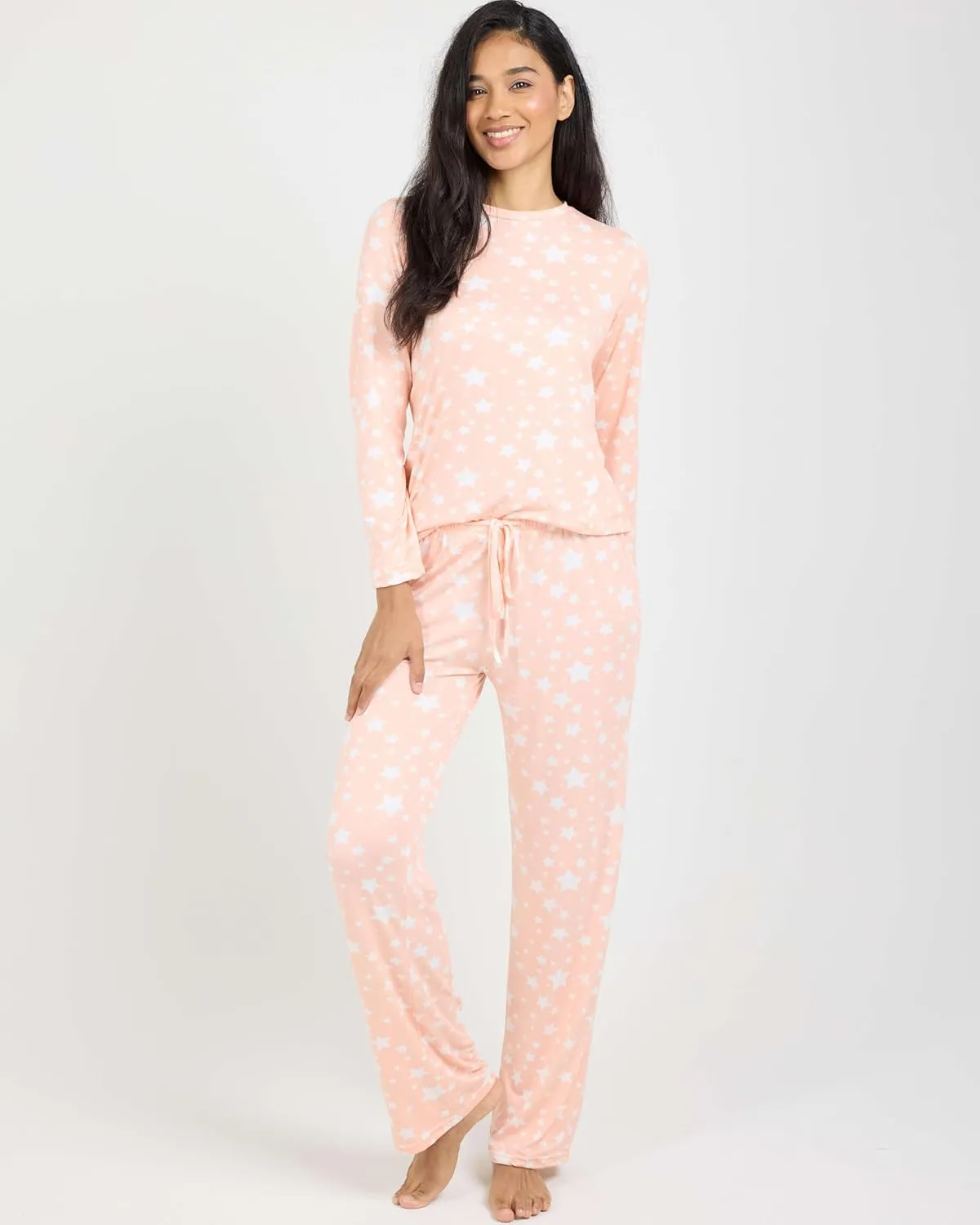 Real Essentials 2 Pack: Women's Pajama Set - Choose from Short Sleeve with Pocket or Long Sleeve without Pocket